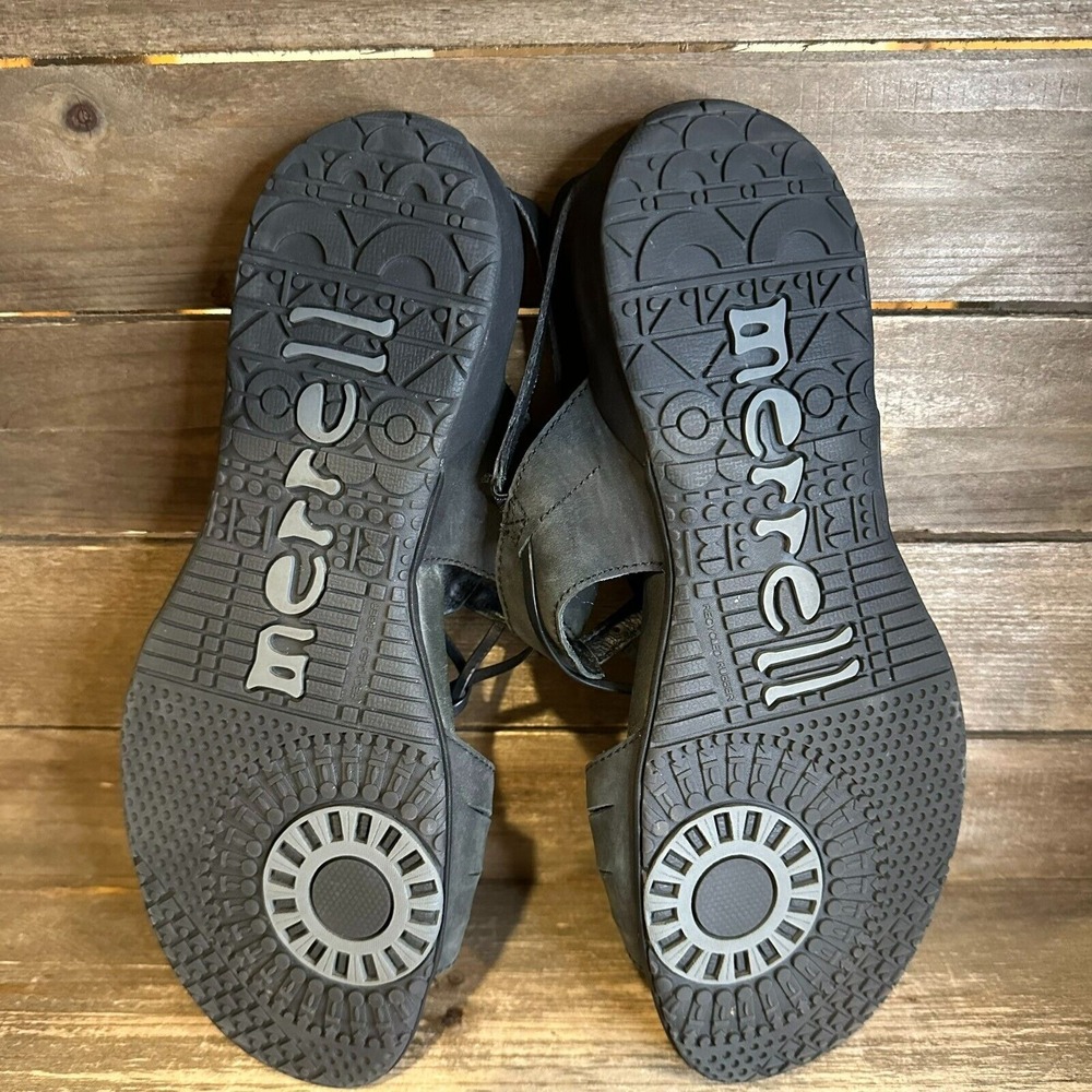 Womens Merrell Micca Black Leather Casual Braided Slingback‎ Sandals Size 10 M - Picture 5 of 6